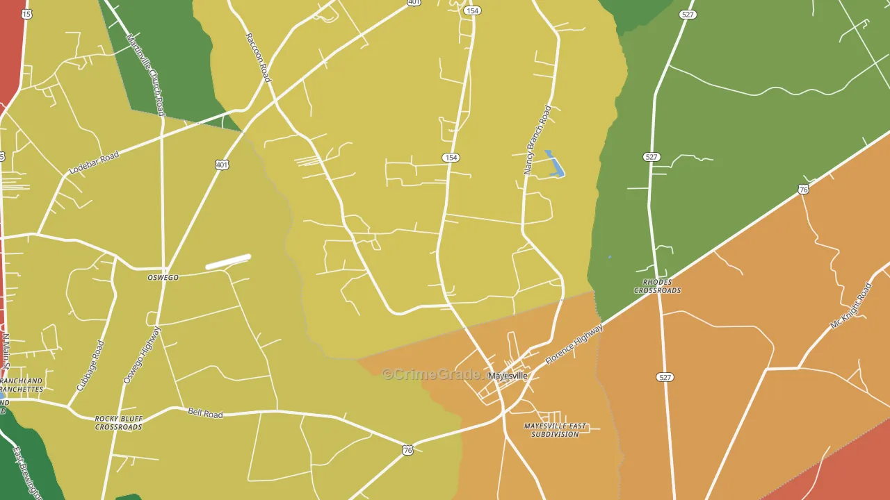 29104, SC Map of Drug-Related Crime Rates