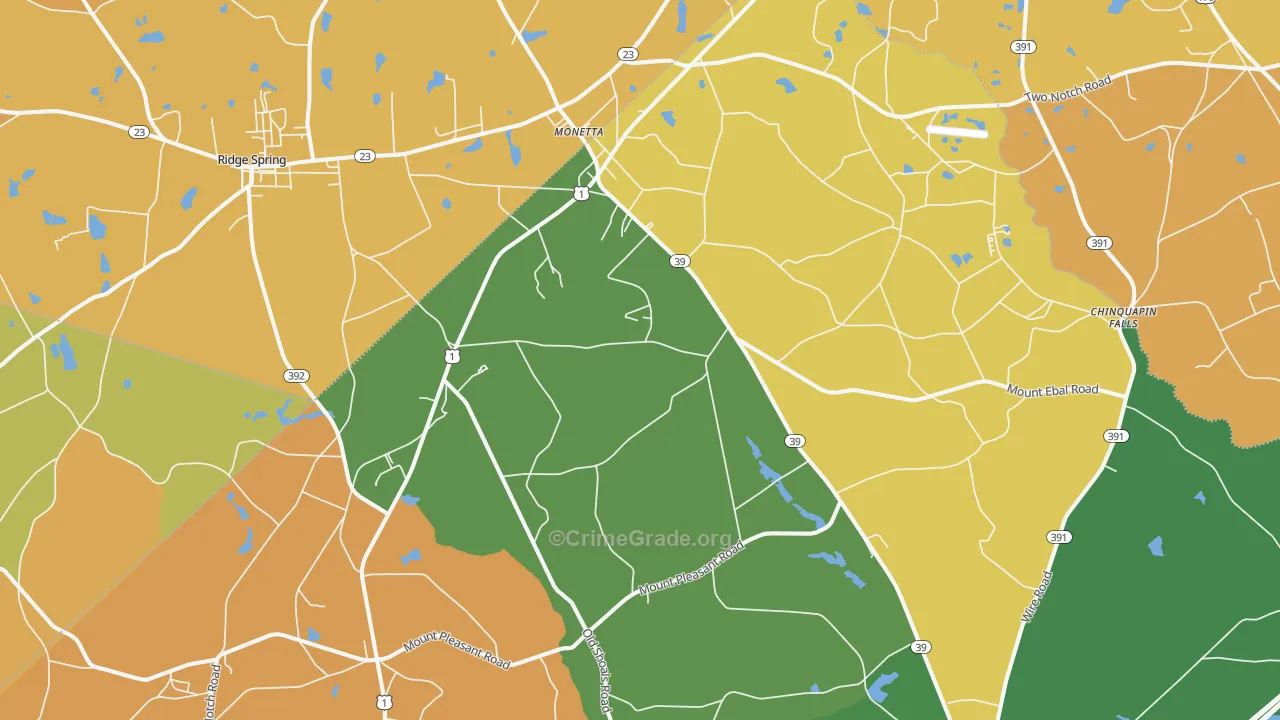 29105, SC Map of Drug-Related Crime Rates