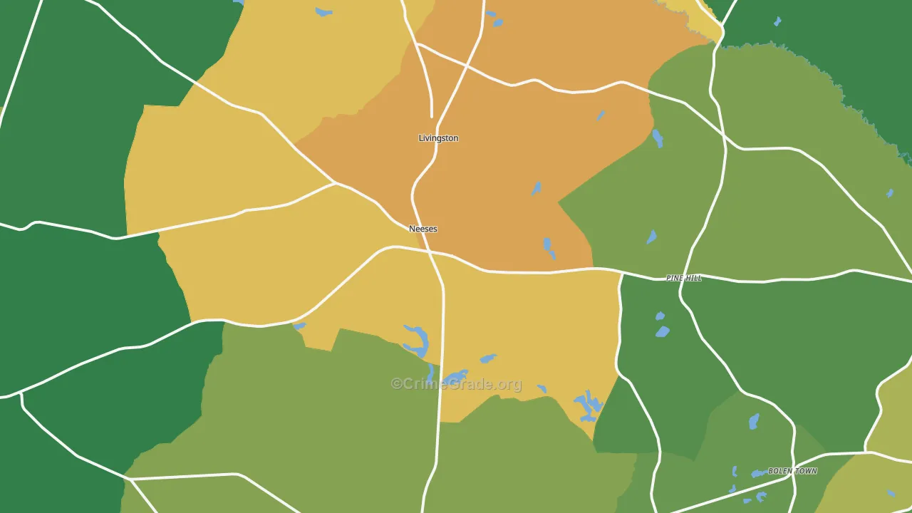 29107, SC Map of Drug-Related Crime Rates