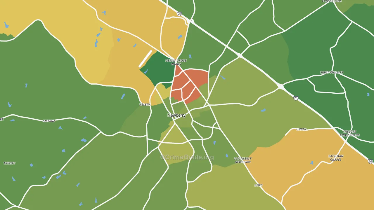 29108, SC Map of Drug-Related Crime Rates