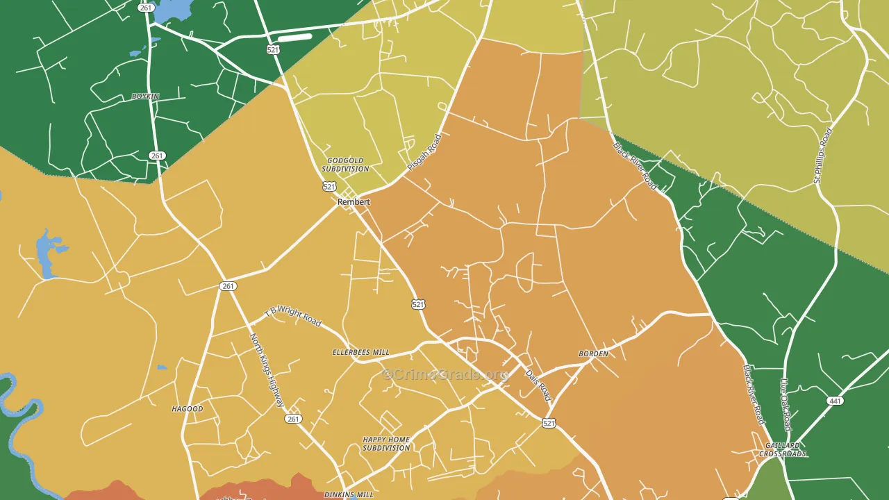 29128, SC Map of Drug-Related Crime Rates