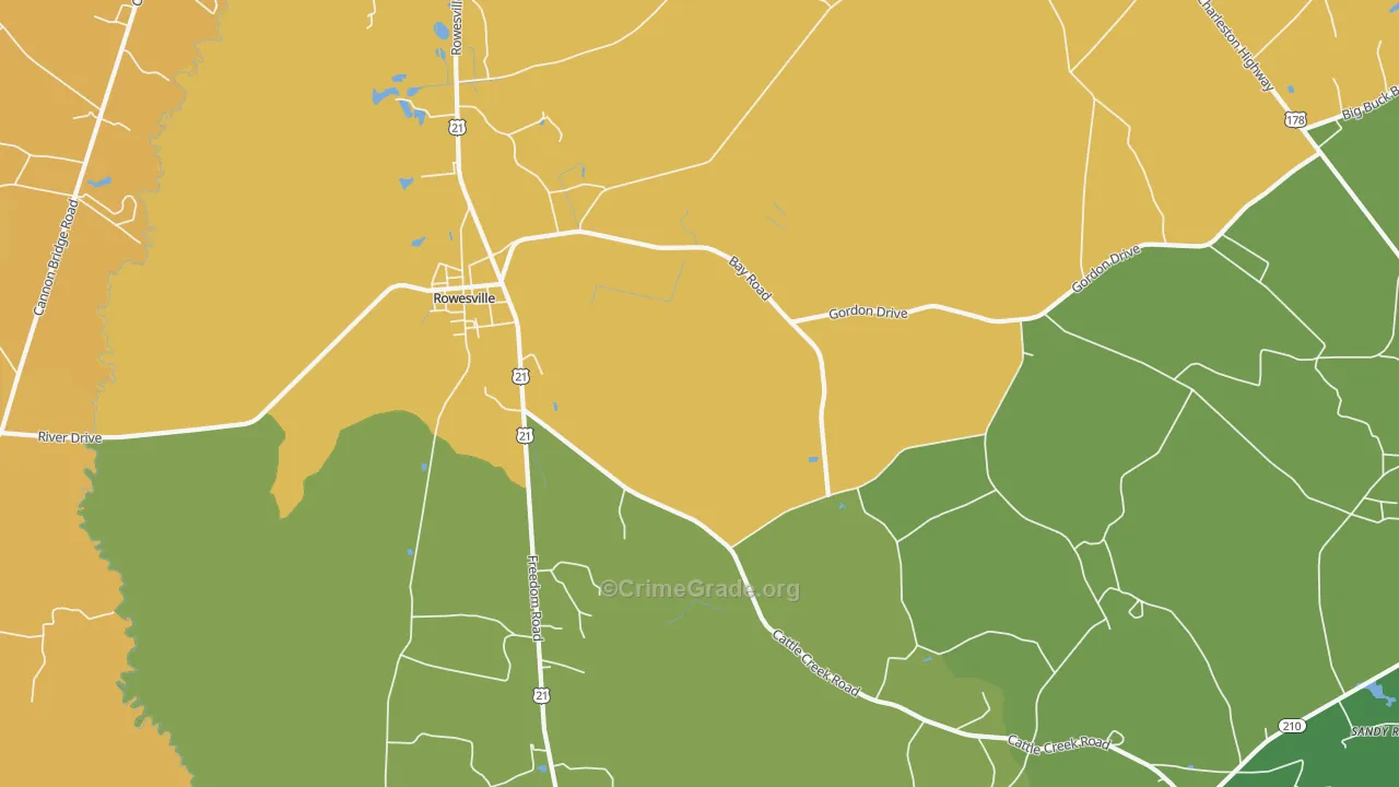 29133, SC Map of Drug-Related Crime Rates