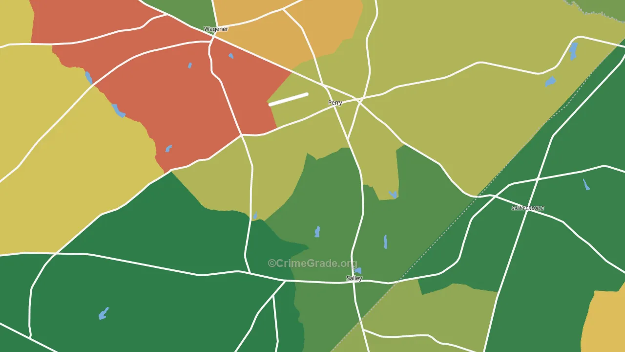 29137, SC Map of Drug-Related Crime Rates