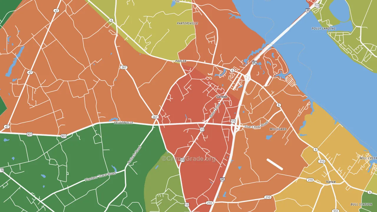 29142, SC Map of Drug-Related Crime Rates