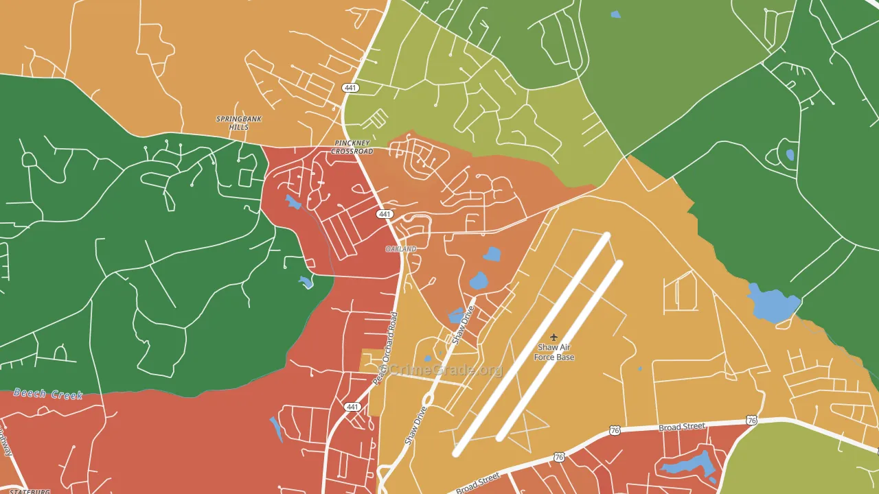 29152, SC Map of Drug-Related Crime Rates