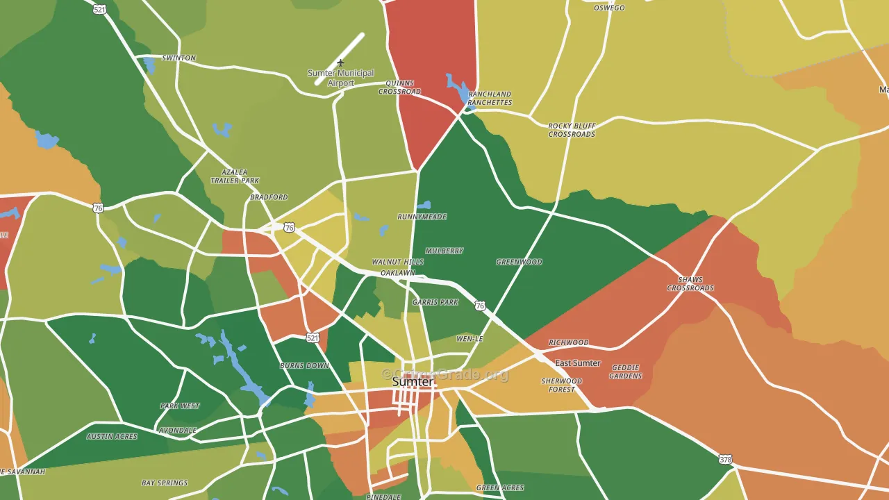 29153, SC Map of Drug-Related Crime Rates