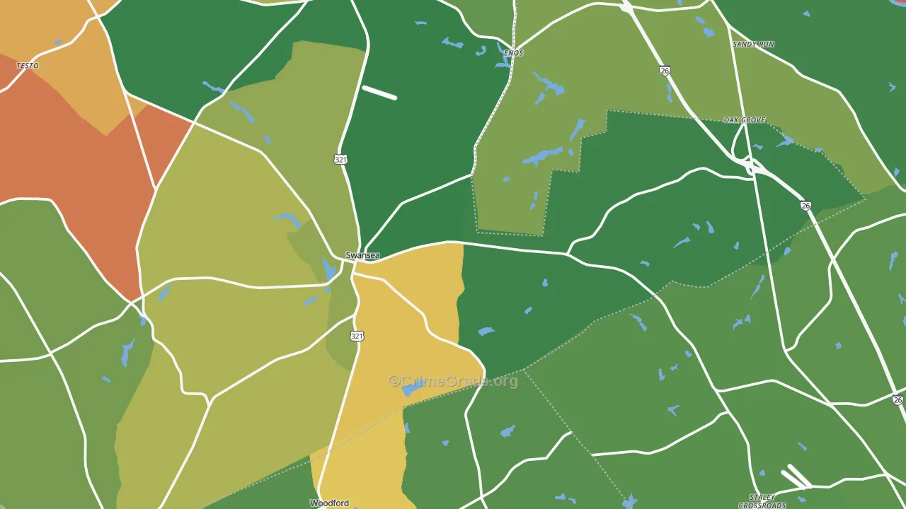 29160, SC Map of Drug-Related Crime Rates