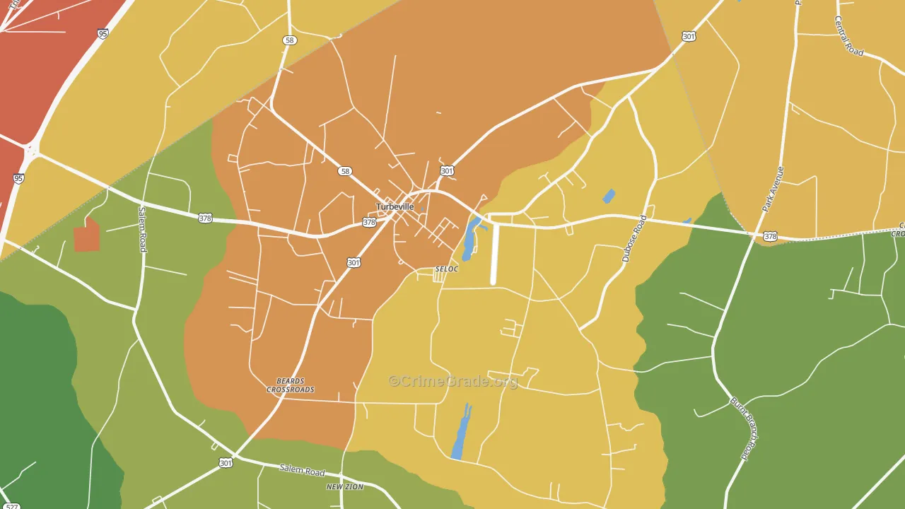 29162, SC Map of Drug-Related Crime Rates