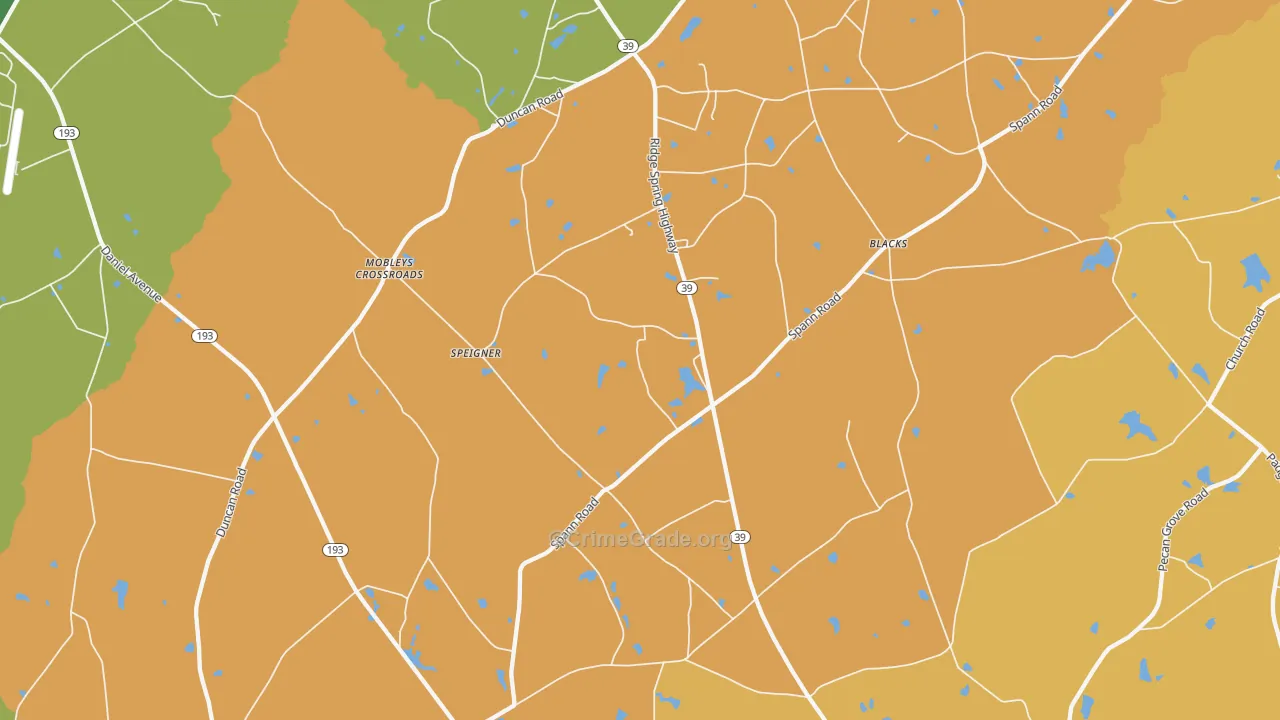 29166, SC Map of Drug-Related Crime Rates