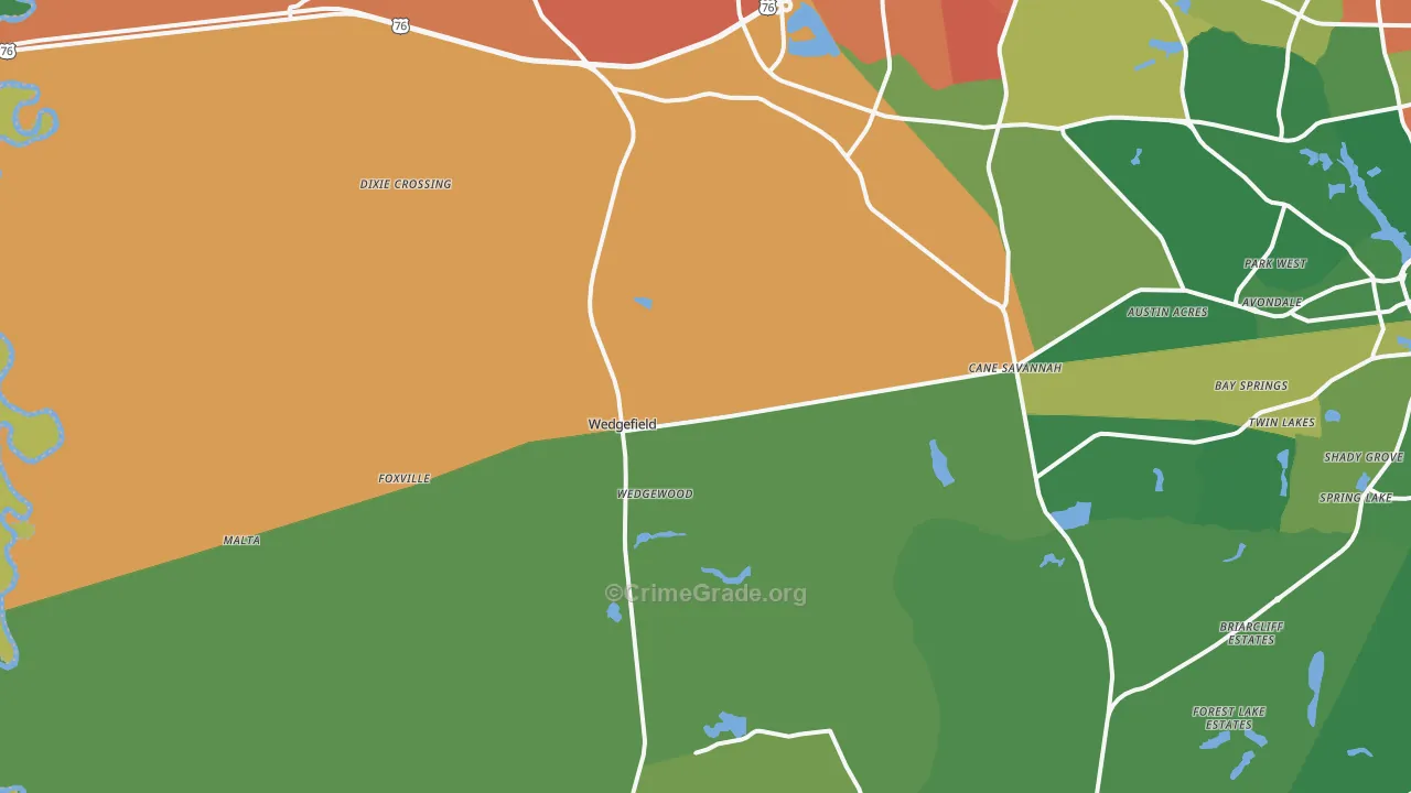 29168, SC Map of Drug-Related Crime Rates