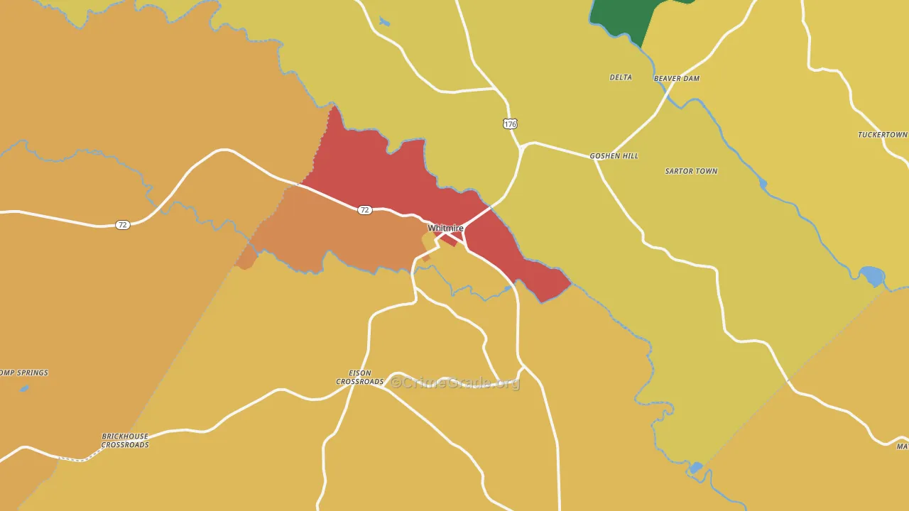 29178, SC Map of Drug-Related Crime Rates