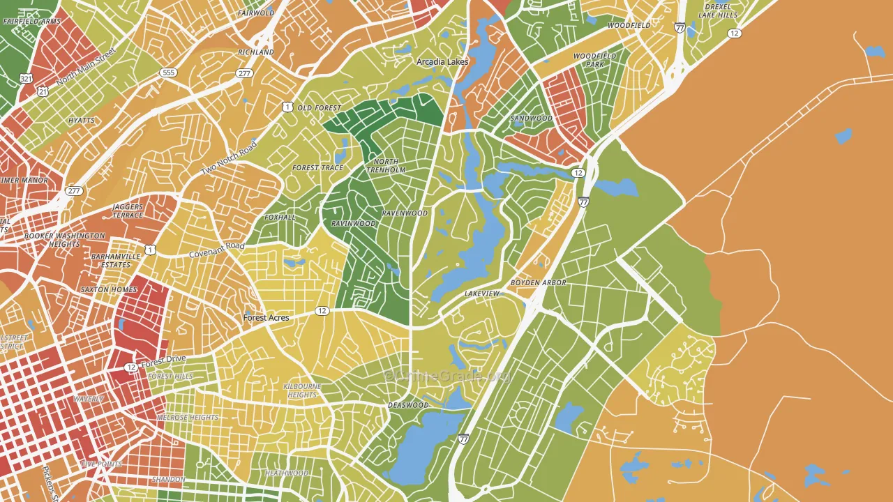 29206, SC Map of Drug-Related Crime Rates