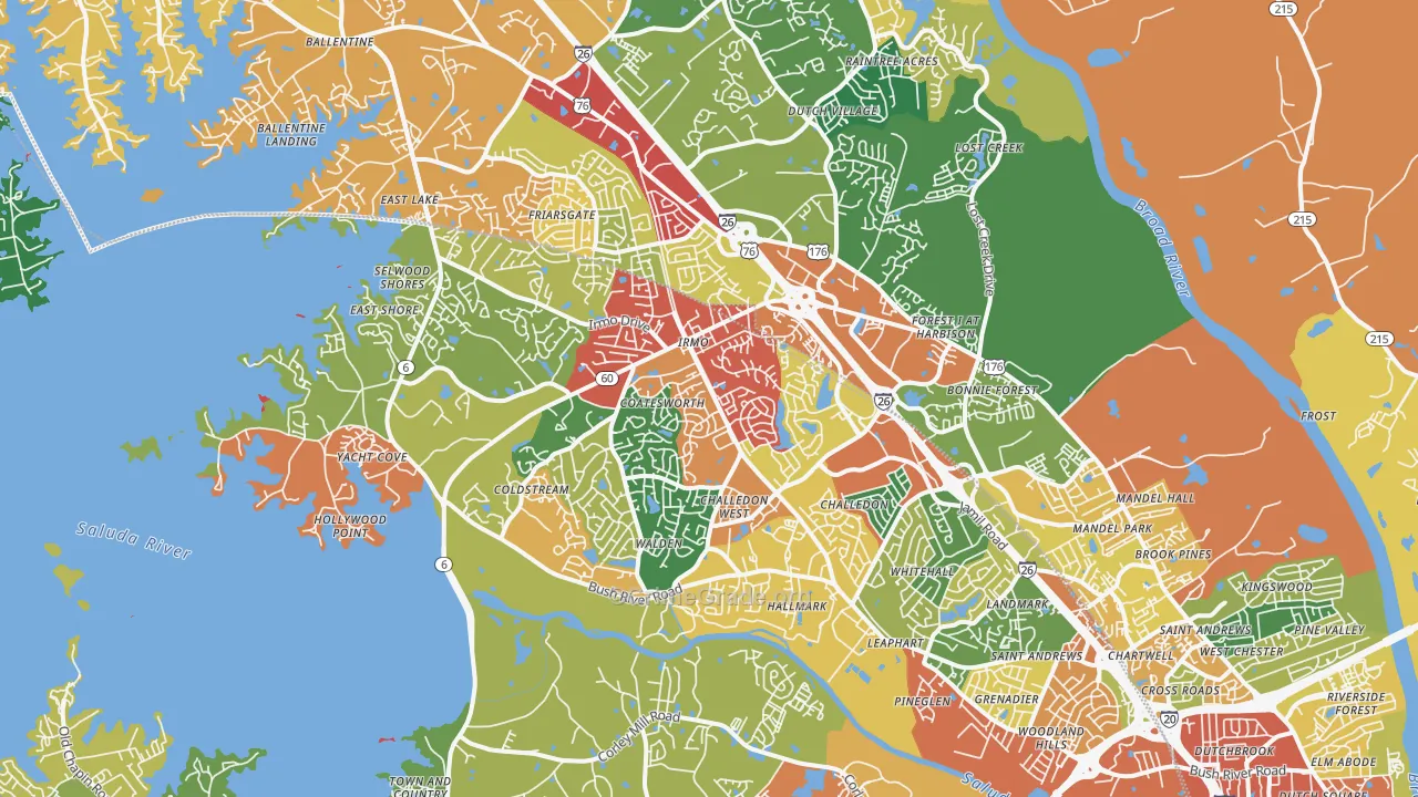 29212, SC Map of Drug-Related Crime Rates