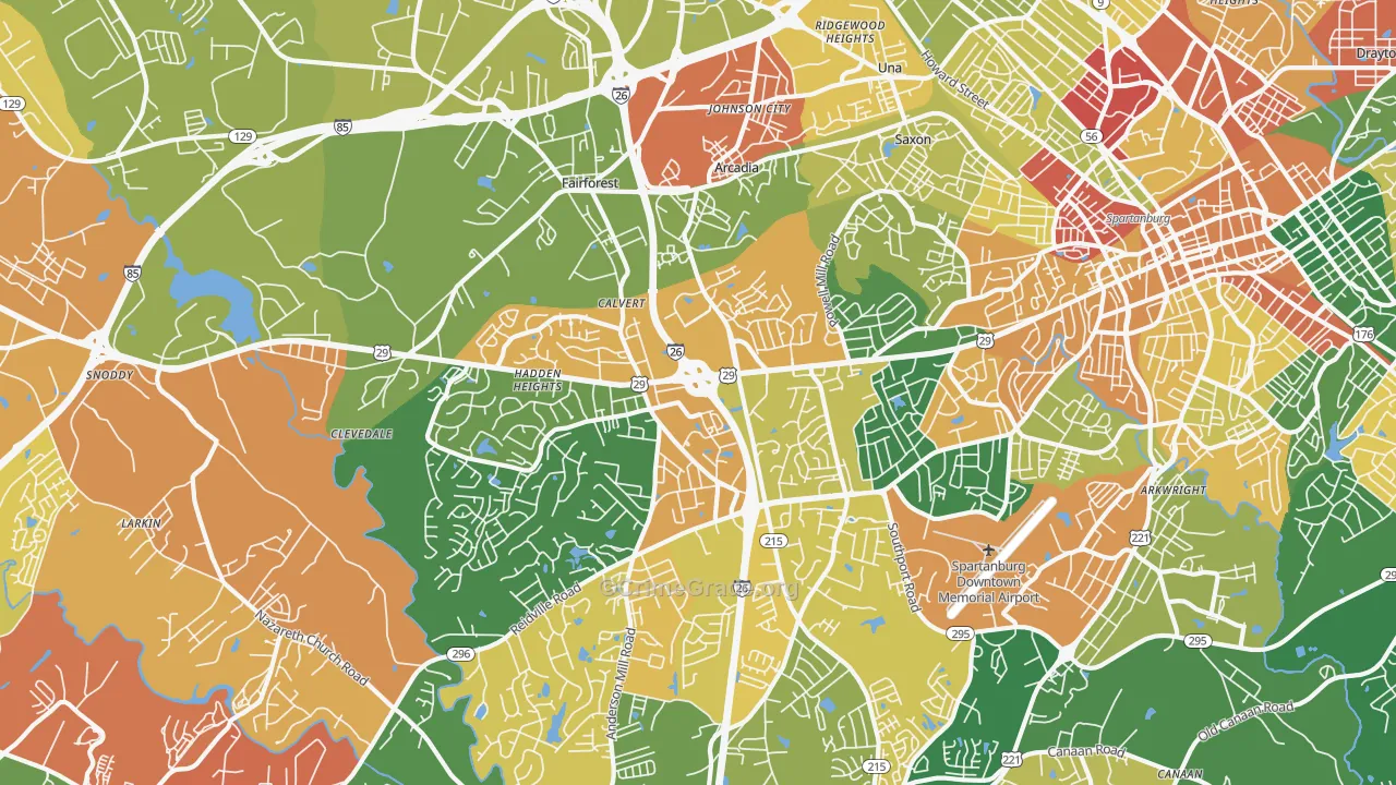 29301, SC Map of Drug-Related Crime Rates