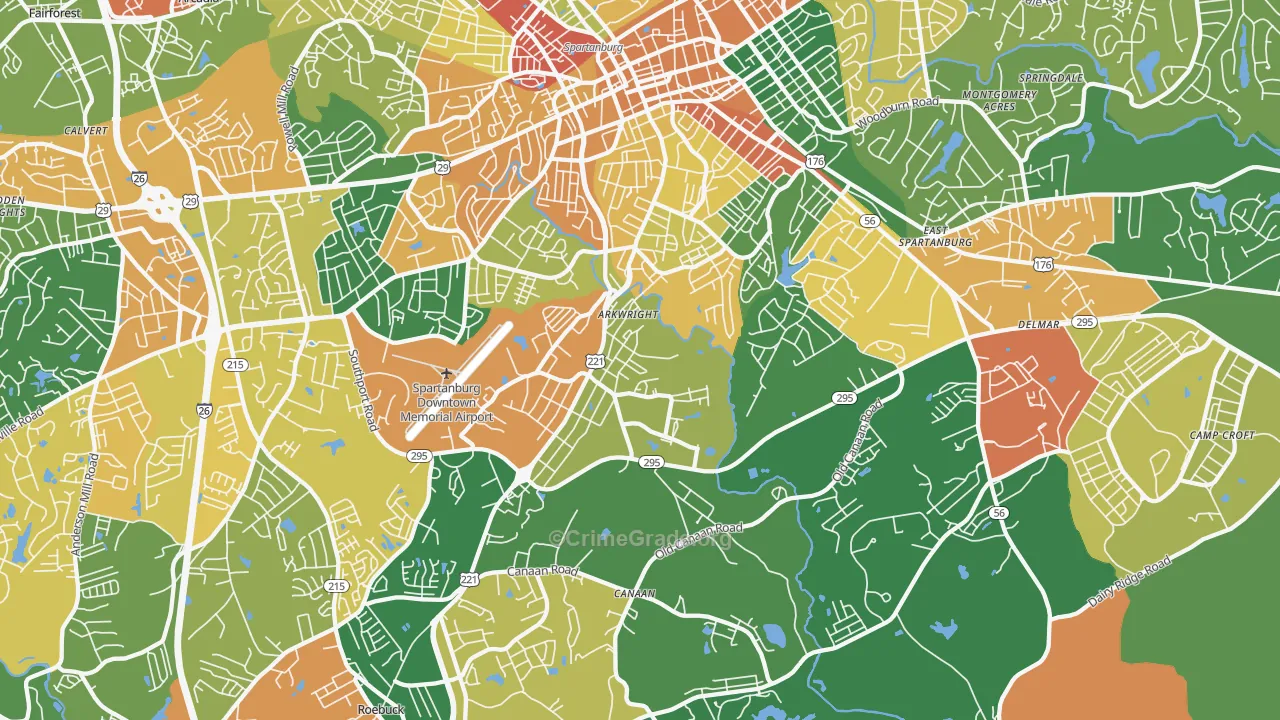 29306, SC Map of Drug-Related Crime Rates