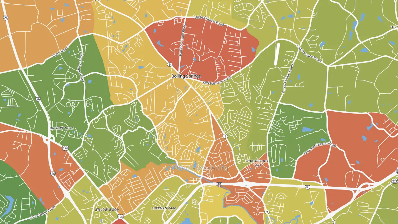 29316, SC Map of Drug-Related Crime Rates
