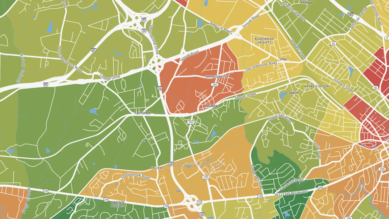 29320, SC Map of Drug-Related Crime Rates