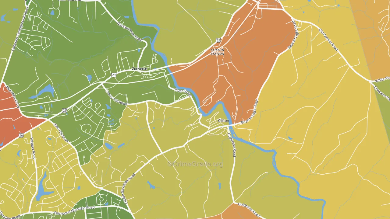 29324, SC Map of Drug-Related Crime Rates