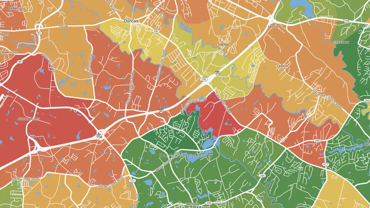 29334, SC Map of Drug-Related Crime Rates