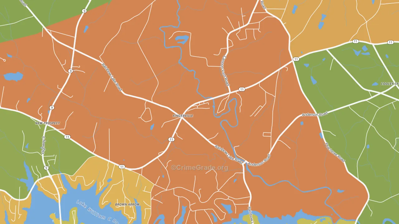 29338, SC Map of Drug-Related Crime Rates