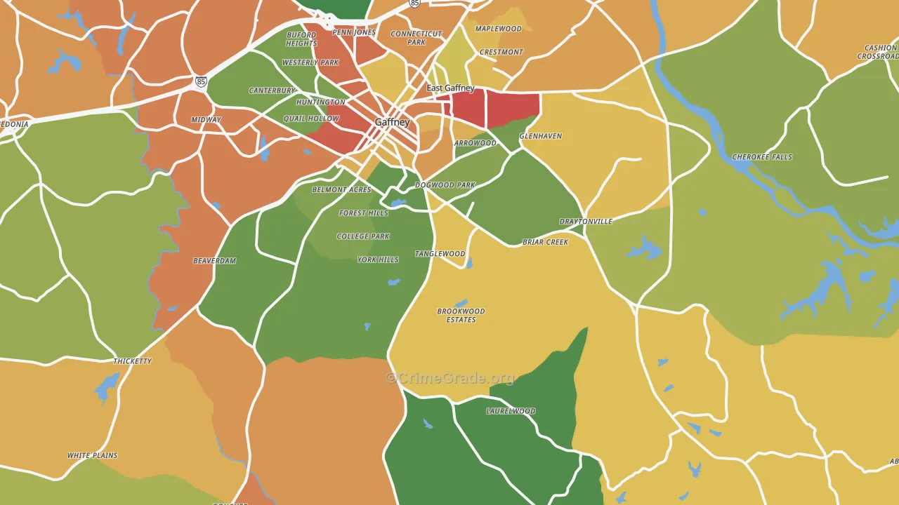 29340, SC Map of Drug-Related Crime Rates