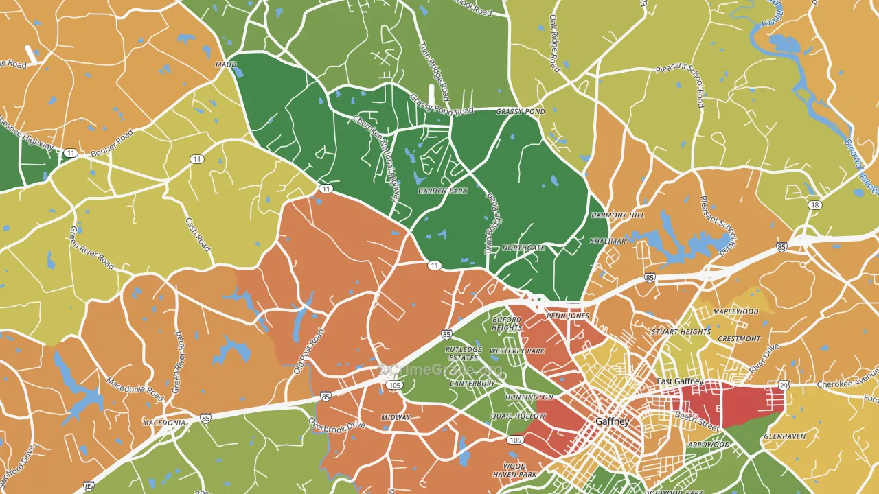 29341, SC Map of Drug-Related Crime Rates