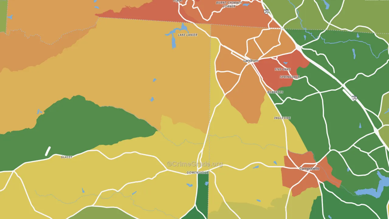 29356, SC Map of Drug-Related Crime Rates
