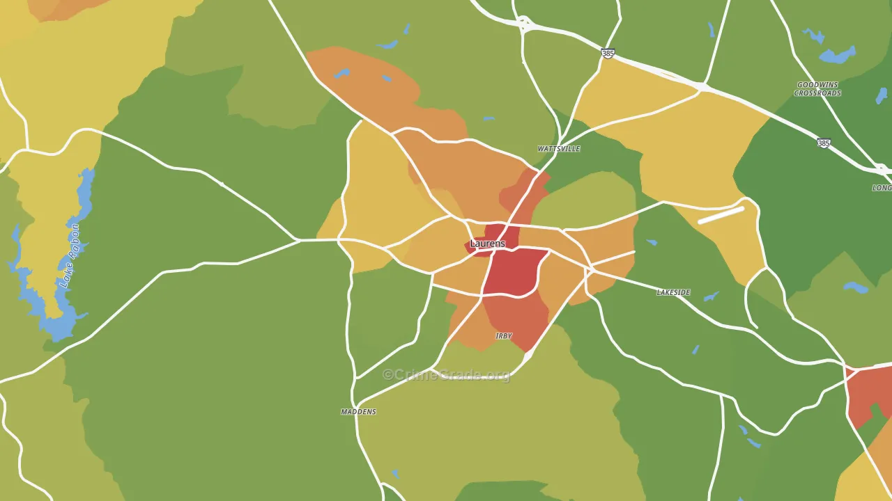 29360, SC Map of Drug-Related Crime Rates