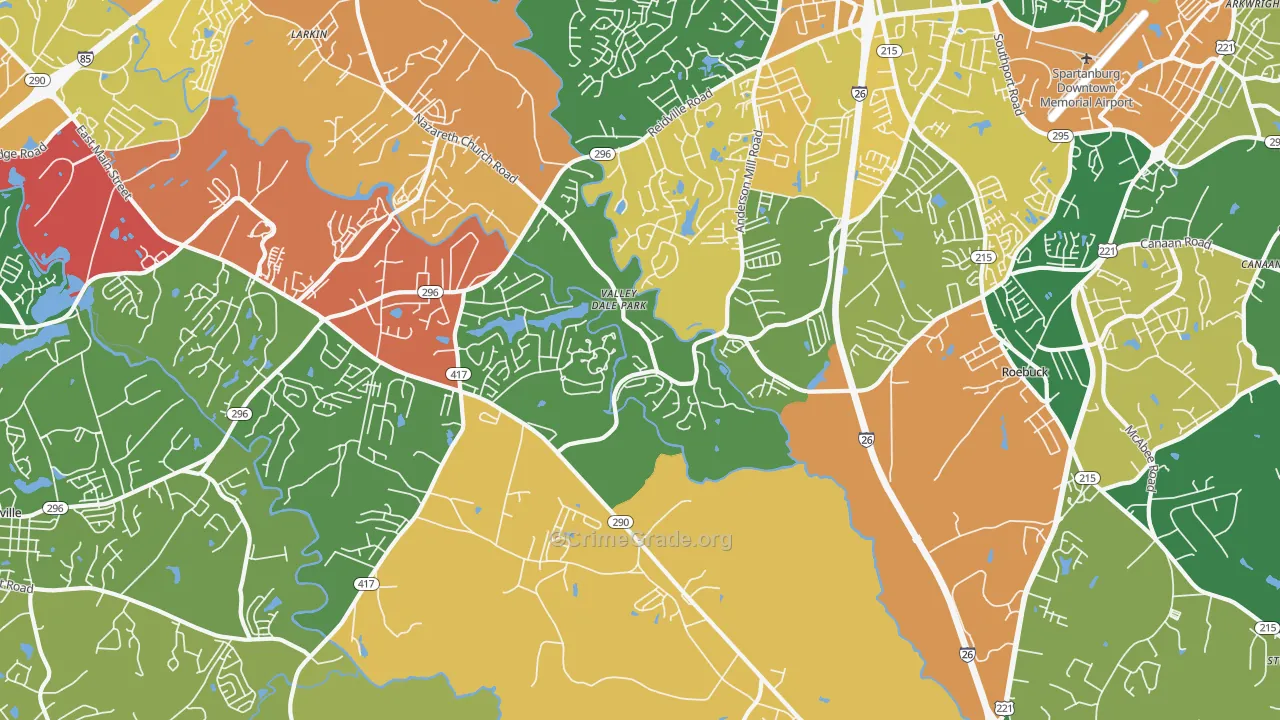 29369, SC Map of Drug-Related Crime Rates