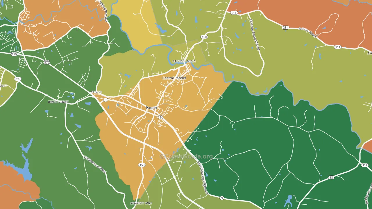29372, SC Map of Drug-Related Crime Rates