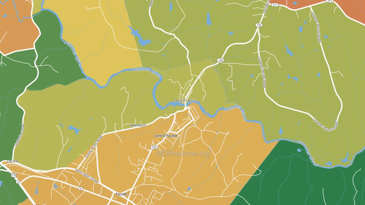 29373, SC Map of Drug-Related Crime Rates