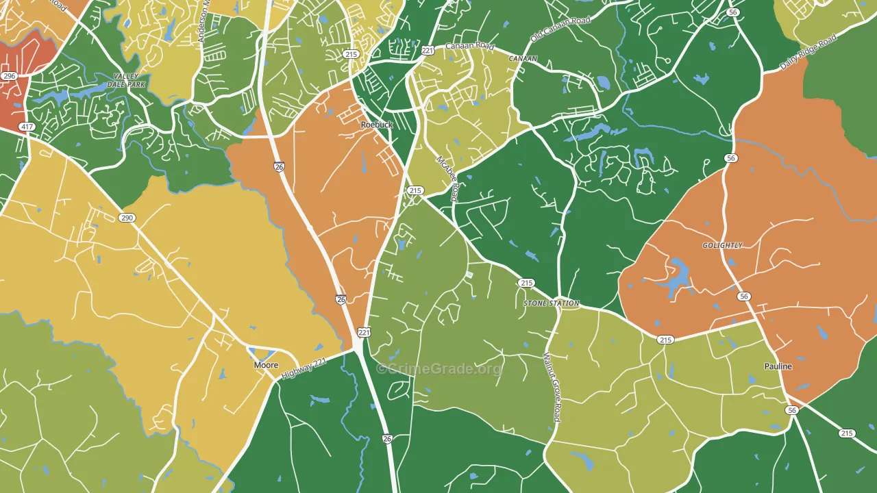29376, SC Map of Drug-Related Crime Rates