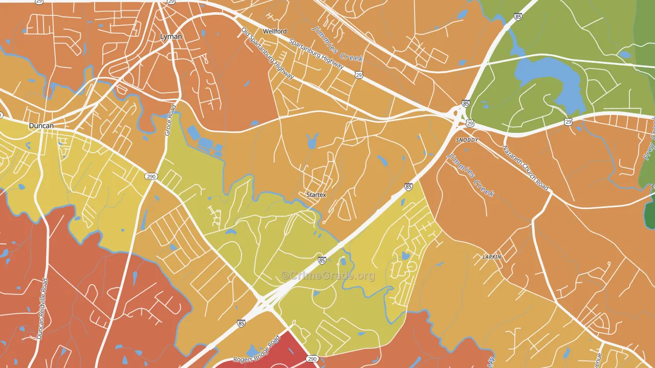 29377, SC Map of Drug-Related Crime Rates