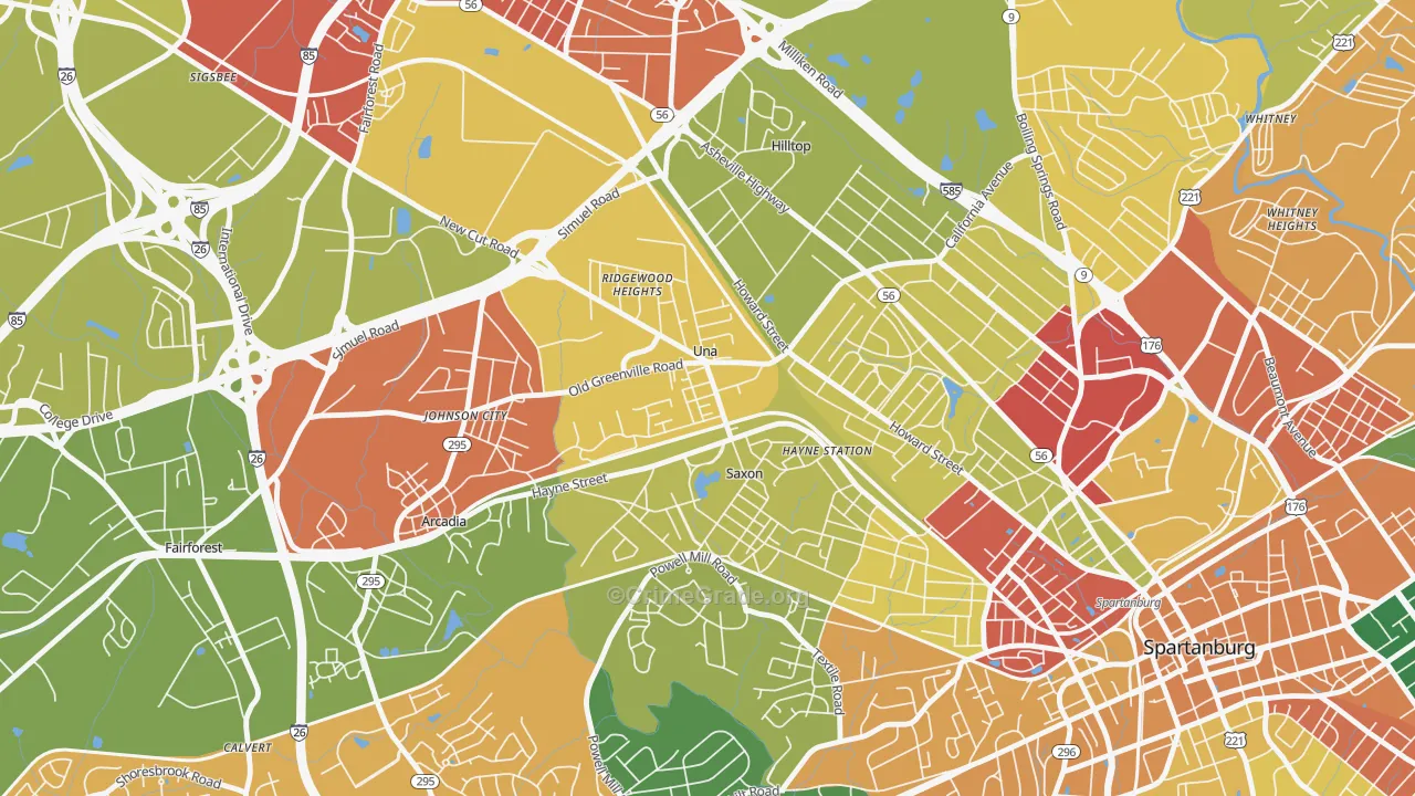 29378, SC Map of Drug-Related Crime Rates