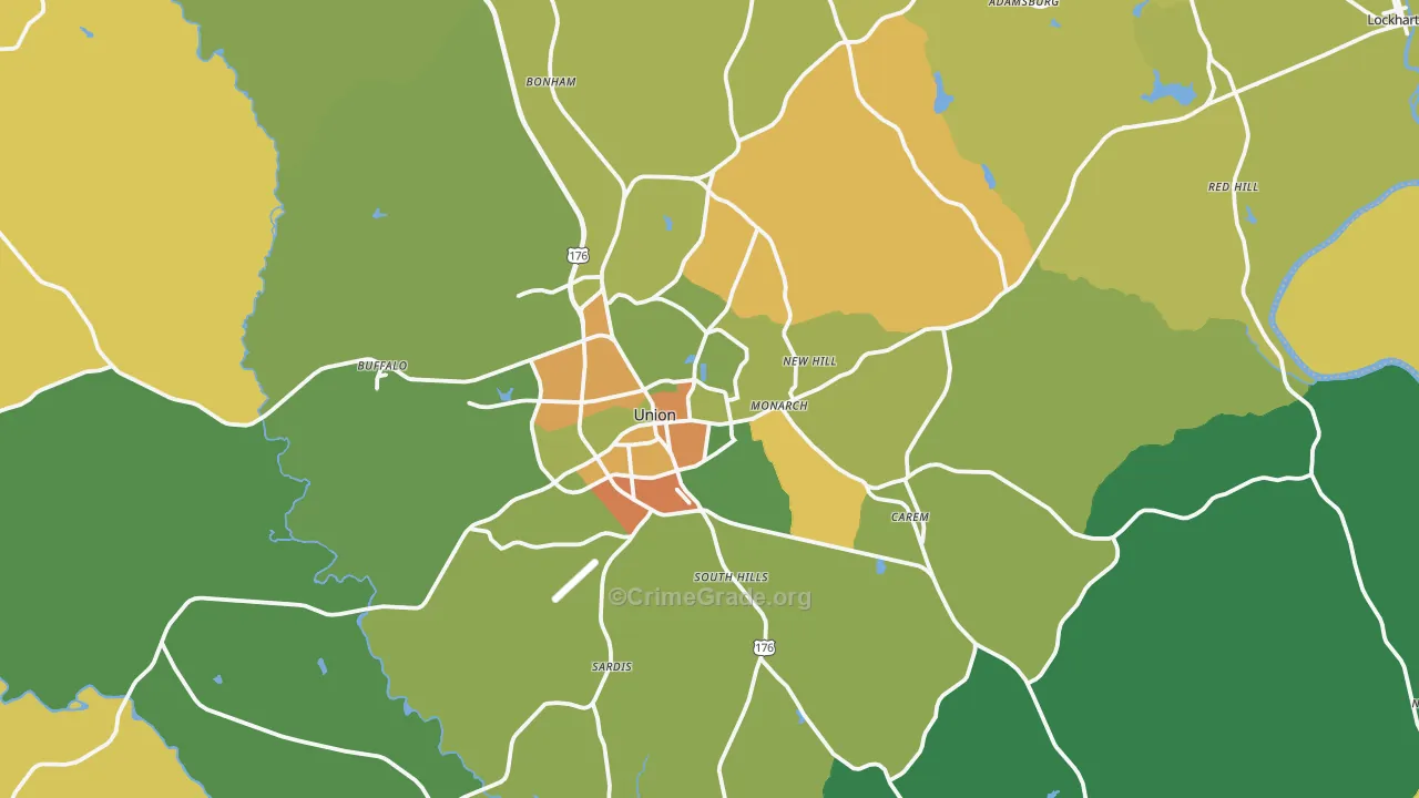 29379, SC Map of Drug-Related Crime Rates