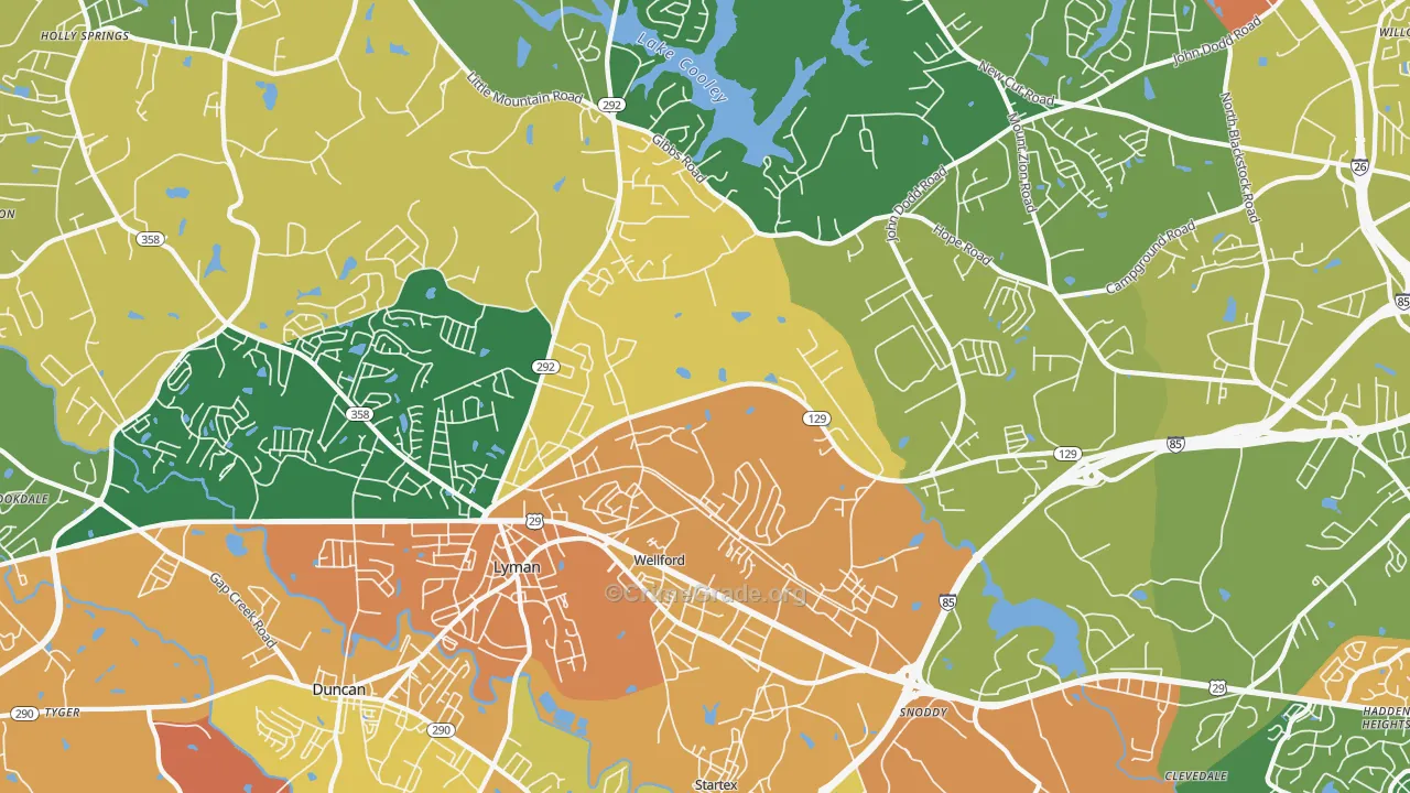 29385, SC Map of Drug-Related Crime Rates