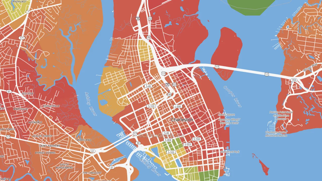 29403, SC Map of Drug-Related Crime Rates