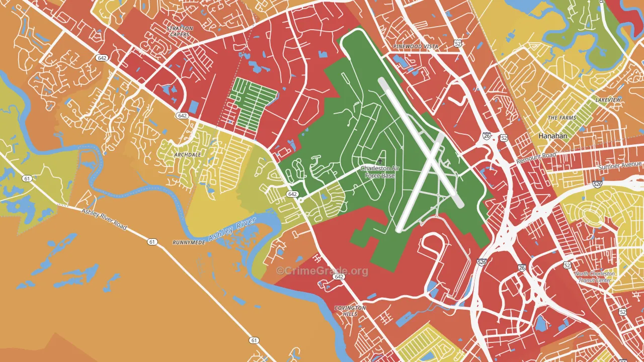 29404, SC Map of Drug-Related Crime Rates