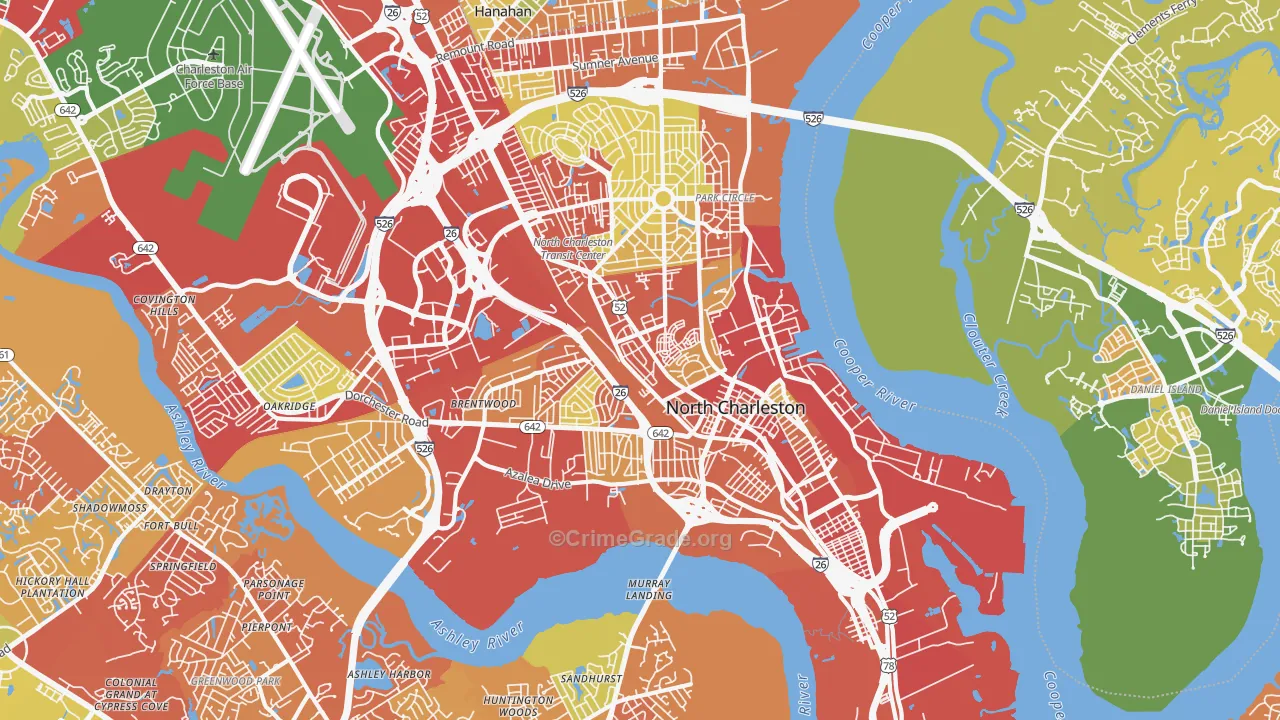 29405, SC Map of Drug-Related Crime Rates
