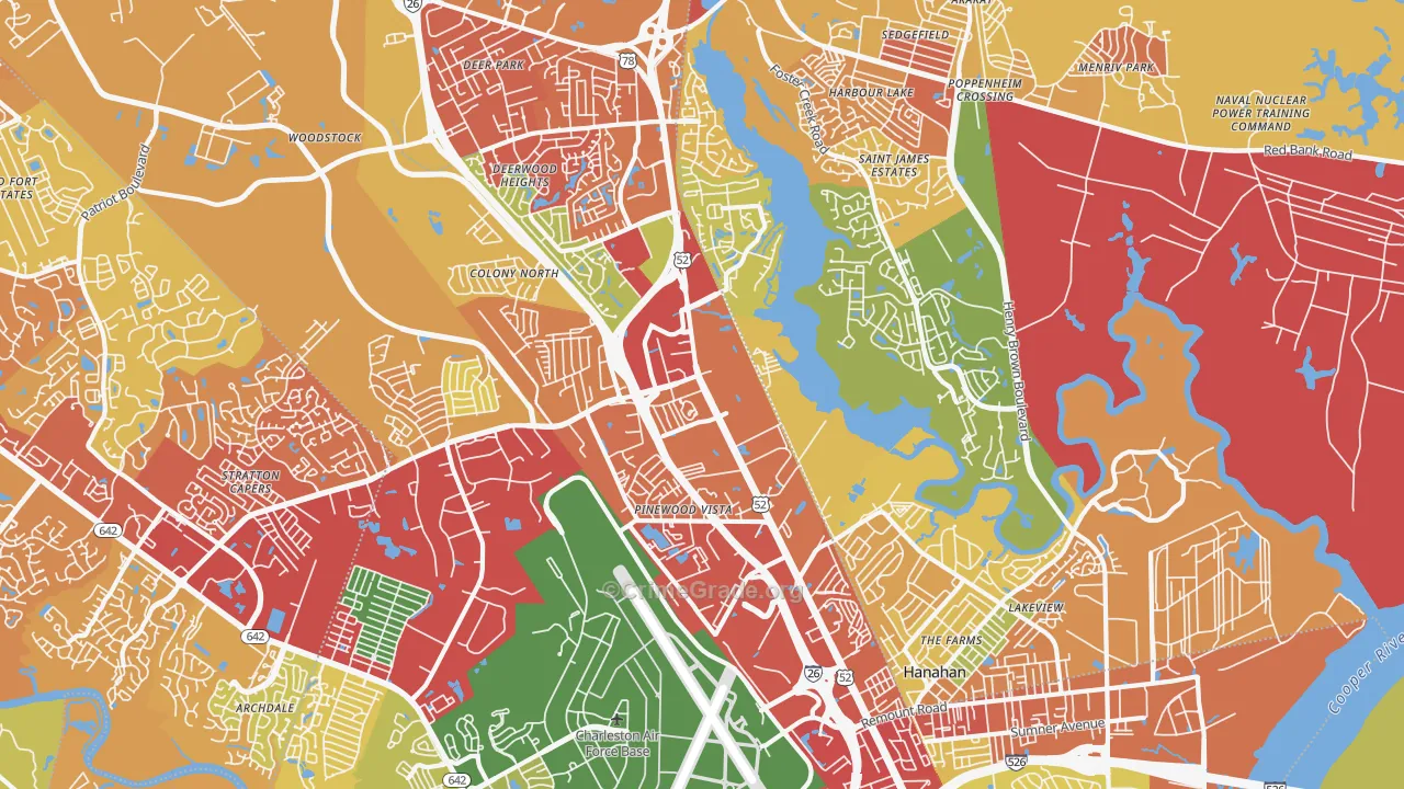 29406, SC Map of Drug-Related Crime Rates