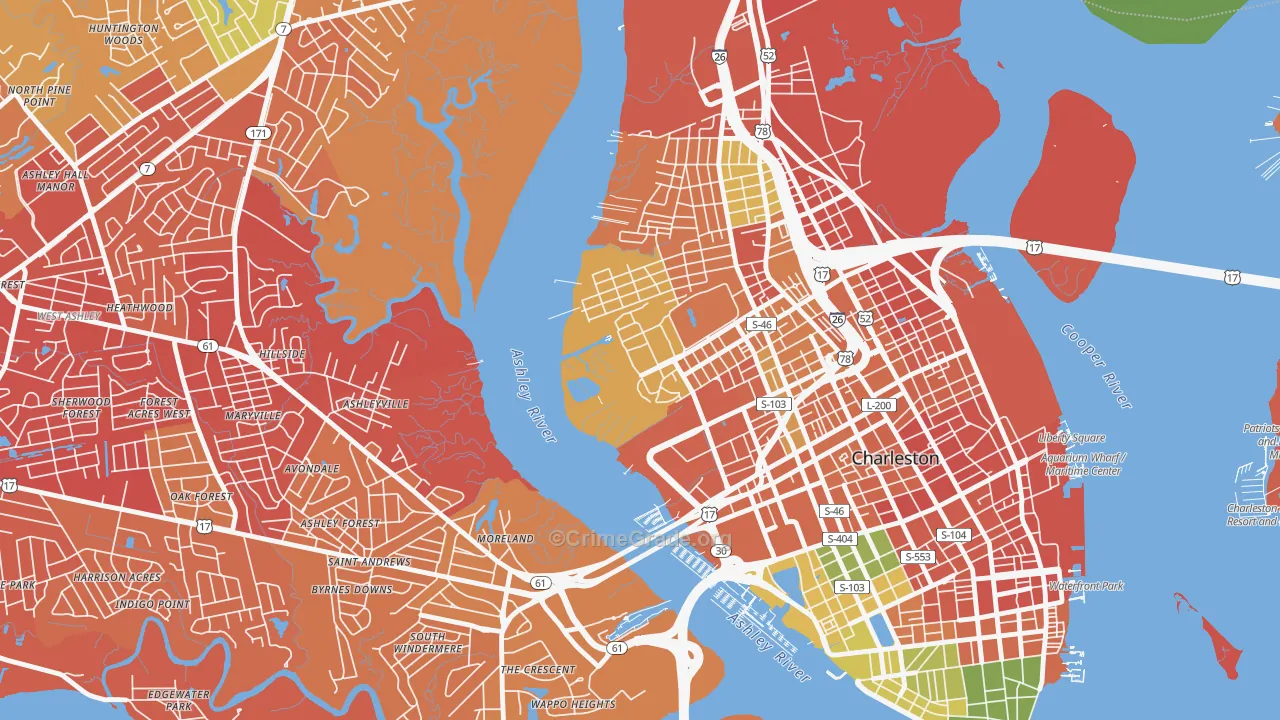 29409, SC Map of Drug-Related Crime Rates