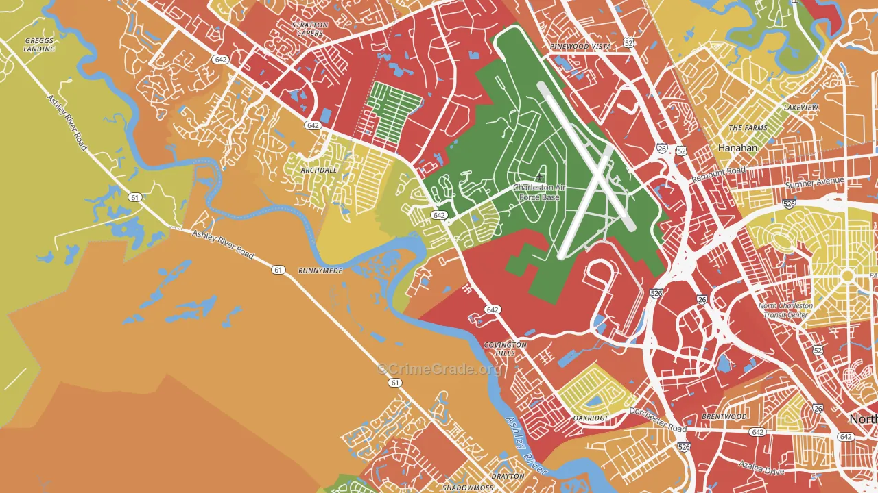 29418, SC Map of Drug-Related Crime Rates