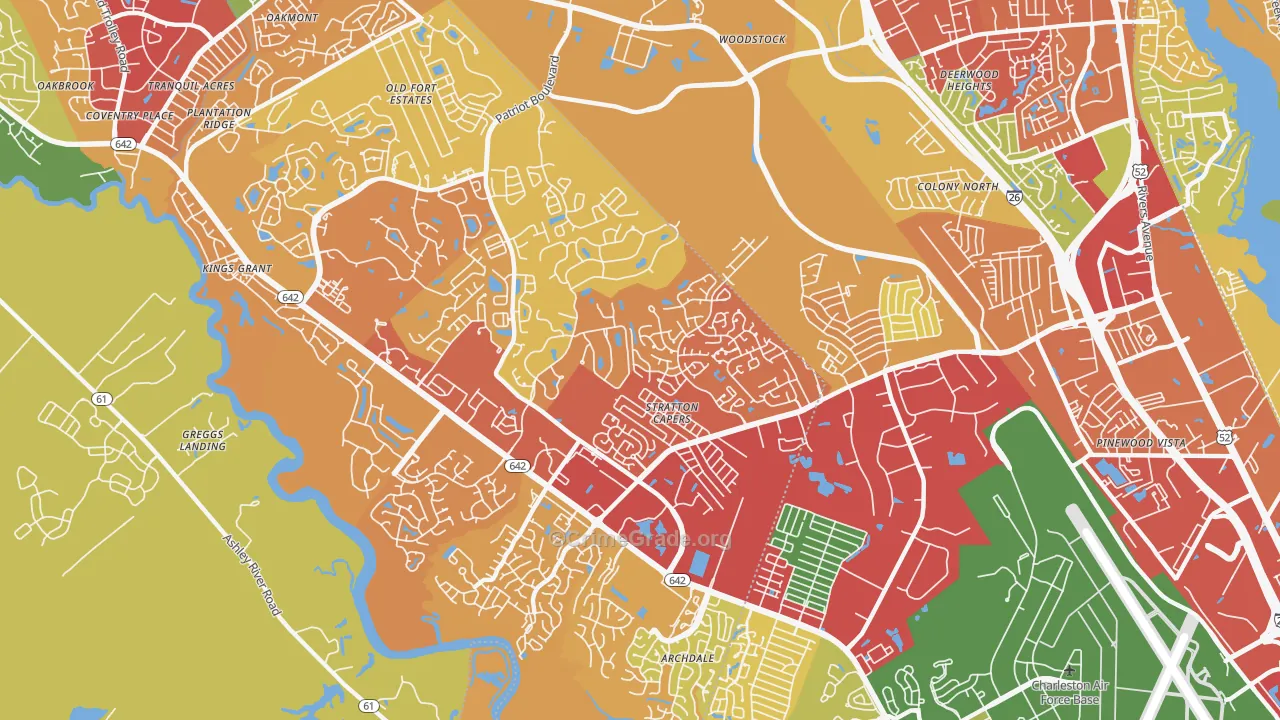 29420, SC Map of Drug-Related Crime Rates