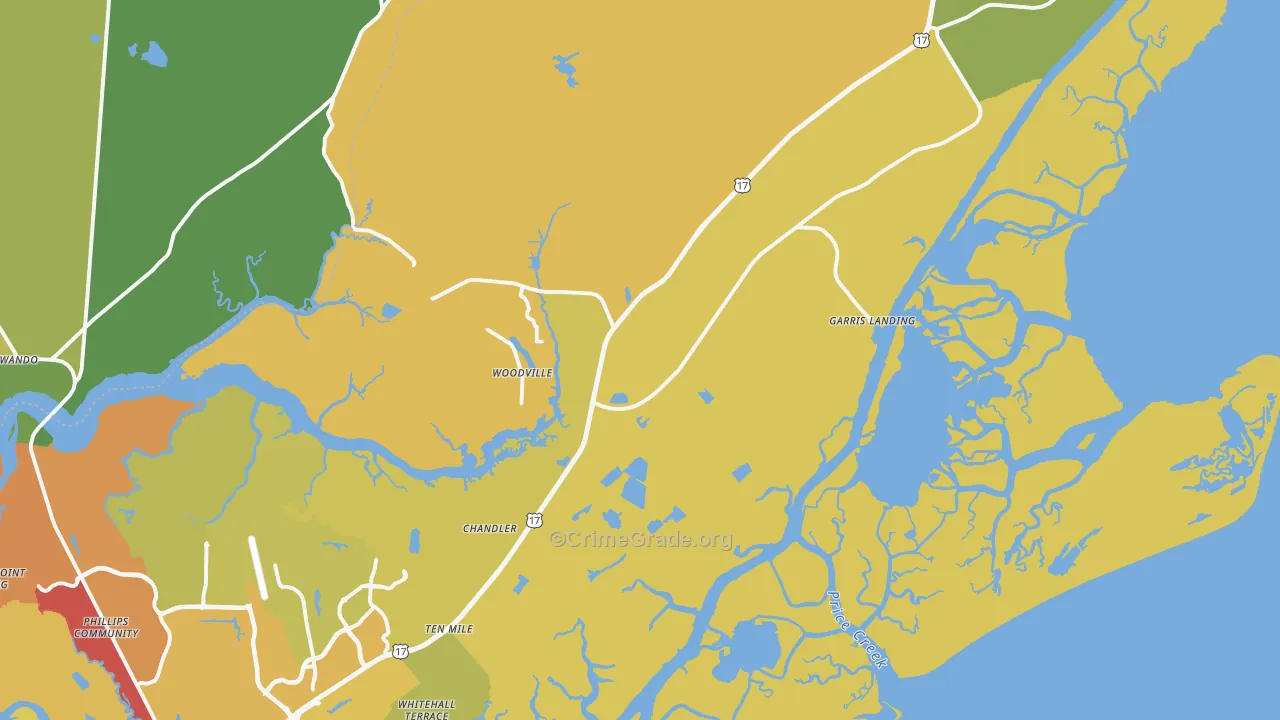 29429, SC Map of Drug-Related Crime Rates