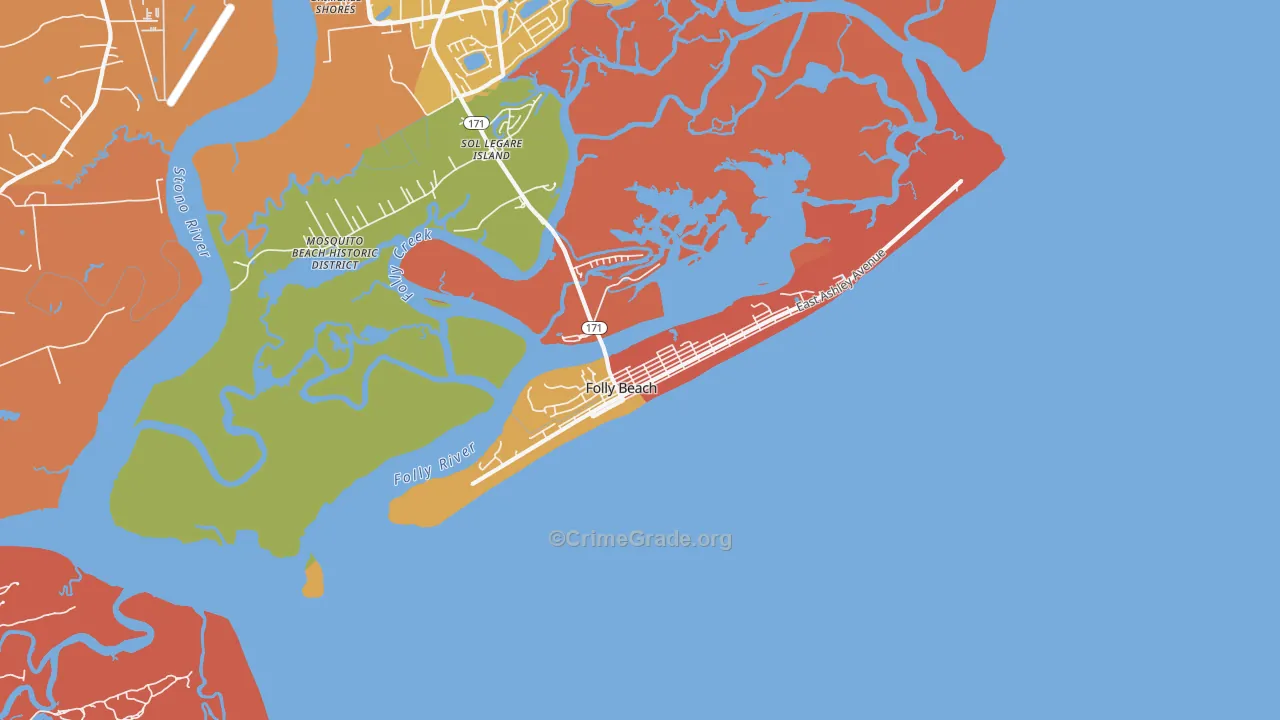 29439, SC Map of Drug-Related Crime Rates