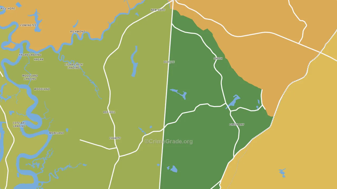 29450, SC Map of Drug-Related Crime Rates