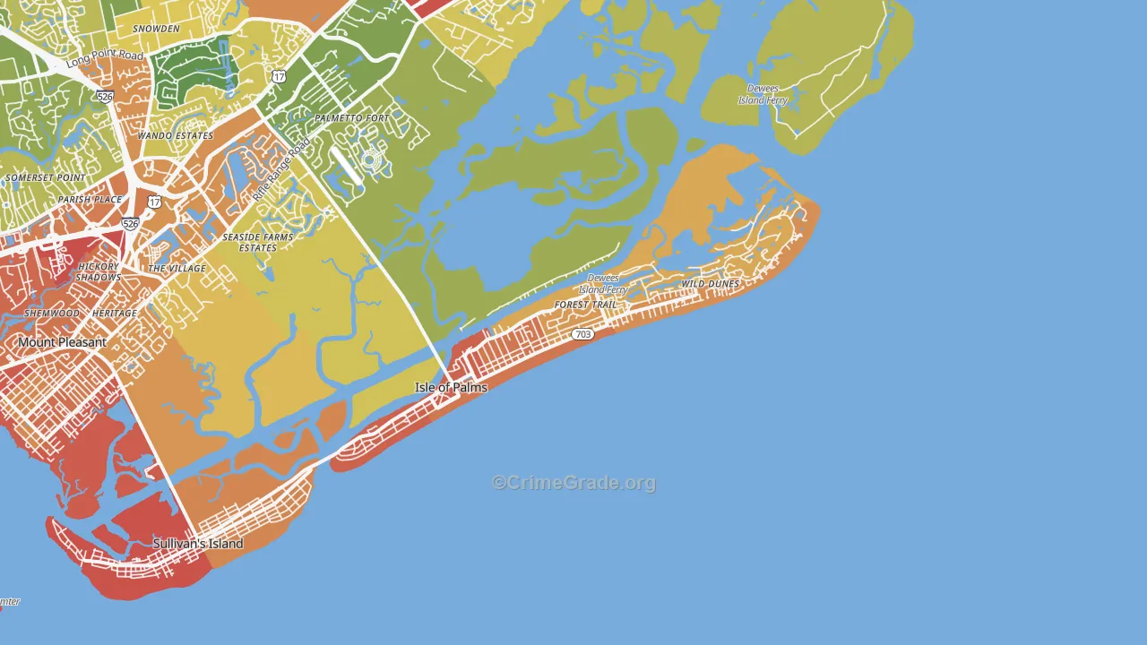 29451, SC Map of Drug-Related Crime Rates