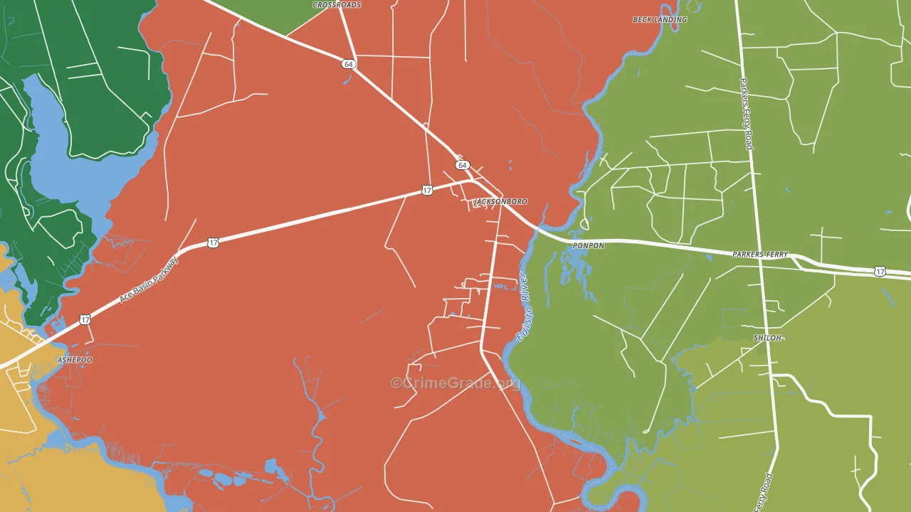 29452, SC Map of Drug-Related Crime Rates