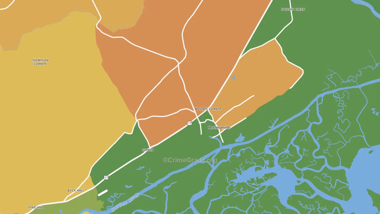 29458, SC Map of Drug-Related Crime Rates