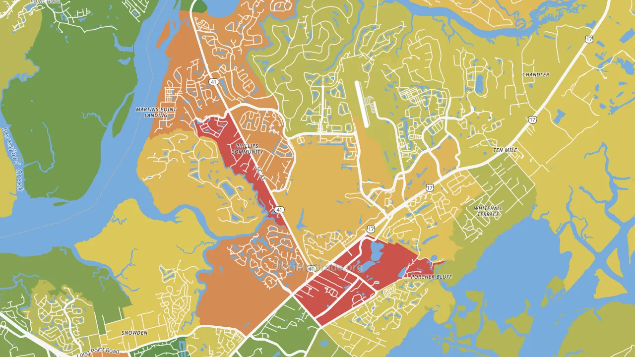 29466, SC Map of Drug-Related Crime Rates